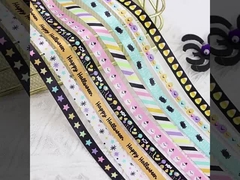 10 মিমি নতুন পণ্য হ্যালোইন দৃশ্য বায়ুমণ্ডল কুমড়ো ভূত মাকড়সা ট্রিক মেকার রিবন বায়ুমণ্ডল