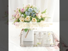 সিমুলেটেড আনারস রোজ ফিনিস ফুলের তোড়া ইন স্টাইল হোম ডেকোরেশন কৃত্রিম ফুল বিবাহের দৃশ্যের সজ্জা