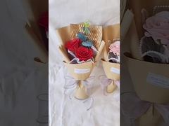 কৃত্রিম গোলাপের একক বার সাবান ফুলের তোড়া, ক্যানভাস চিরন্তন ফুল, উৎসব উপহার সজ্জা