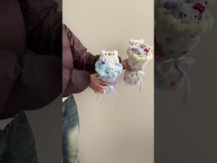 ডোপামিন পোলকা ডট ফ্যাব্রিক সমাপ্ত ফুলের তোড়া সাবান গোলাপী ভালবাসার দিন উপহার সেরা বন্ধু এবং মেয়ে জন্য