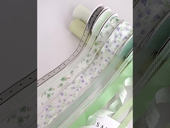 মিন্ট ম্যানবো রিবন ফুল ফুলের ফুলের ফুলের ফুলের সজ্জা হস্তনির্মিত ফুলের নকশা DIY উপহার কেক প্যাক আলংকারিক স্ট্র্যাপ