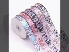 গোলাপী Sanrio কার্টুন মিষ্টি প্যাটার্ন রিবন DIY হস্তনির্মিত রিবন ছাত্র উপহার বাক্স উপহার প্যাকেজিং রিবন