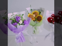 ক্রস সীমান্ত জনপ্রিয় হস্তনির্মিত crochet carnation বুনন সুতা ফুল গোলাপী উপহার বাক্স মা দিবস fini