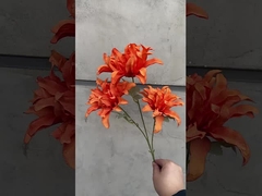 বিয়ে সিমুলেশন ফুল, তিনটি মাথার বেগুনি অর্কিড, বিয়ের হল ফুল, বাড়ির সাজসজ্জা, সিল্কের ফুল