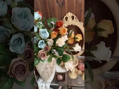 সিমুলেটেড ফুলের গোলাপ, ৬ মাথা ডোরা গোলাপ জলপ্রপাত, জাল ফুলের সাজসজ্জা, বিয়ের ফুলের তোড়া পাইকারি