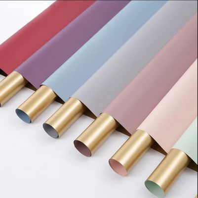 কেনা 64X34X0.36 সেমি ওয়েল হ্যান্ডফিল ডাবল-পার্শ্বযুক্ত প্লাস্টিকের ফুলের প্যাকেজিং কাগজ সোনার সাথে অনলাইনে উৎপাদন