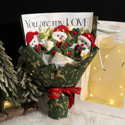 ভালো দাম 20x33 সেমি হ্যান্ড-ব্রেডিড উল সিমুলেশন ফুলের তোড়া একাধিক রঙের বিকল্প সহ অনলাইন