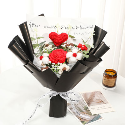 কেনা ক্রস-বর্ডার হস্তনির্মিত উল বোনা বোনা গোলাপী অমর ফুল সিমুলেশন ফুলের তোড়া সমাপ্ত পণ্য 38 দেবতা মহিলা দিবস মাতার দিন অনলাইনে উৎপাদন