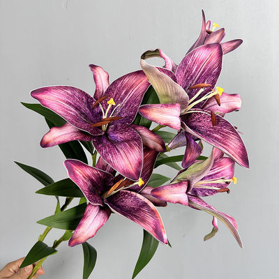 কেনা ইউরোপীয় স্টাইলের রেট্রো সিমুলেশন গ্র্যাডিয়েন্ট রঙ স্পর্শ লিলি ফুলের তোড়া, হোম ডেকোরেশন সিমুলেশন ফুল অনলাইনে উৎপাদন