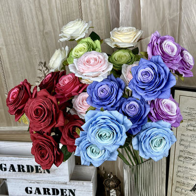 কেনা তিন হাজার স্তরযুক্ত গোলাপের অনুকরণ বিবাহের জন্য আসল এবং জাল ফুলের তোড়া, উচ্চমানের কৃত্রিম রেশম ফুলের সজ্জা, লিভিং রুমের সজ্জা অনলাইনে উৎপাদন