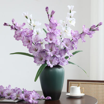 কেনা হাই-এন্ড কৃত্রিম ফুল, এক শাখা গ্ল্যাডিয়ুলাস কৃত্রিম ফুল, বাড়ির লিভিং রুম এবং ডাইনিং টেবিলের সজ্জা, বিবাহের ফটোগ্রাফির প্রোপার্টি, কৃত্রিম ফুলের তোড়া অনলাইনে উৎপাদন