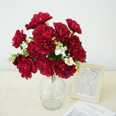 কেনা ৫ পিওনি এবং ক্রাইসেন্থেমাম কৃত্রিম সিল্ক ফুল, পিওনি কৃত্রিম ফুল, হাতে রাখা তোড়া, বিবাহের ফুলের সাজসজ্জা, টেবিলের সজ্জা ফুলের অলঙ্কার অনলাইনে উৎপাদন