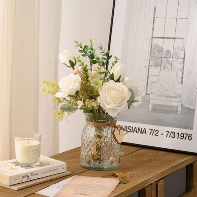 কেনা লিভিং রুম এবং হোম ডেকোরেশনের জন্য অ্যামাজন উৎস কৃত্রিম গোলাপের তোড়া, কৃত্রিম গোলাপ কৃত্রিম ফুল অনলাইনে উৎপাদন