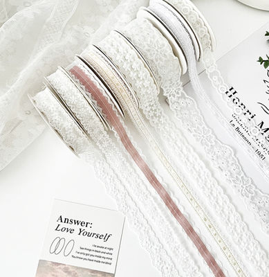 কেনা ধোয়ার যোগ্য জ্যাকার্ড লেস রিবন ১.৬ সেমি প্রস্থ হস্তনির্মিত DIY ব্যাচ চুলের সাজসজ্জা ফুলের তোড়া বাঁধা কেক উপহার রিবন অনলাইনে উৎপাদন