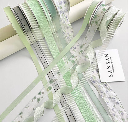 কেনা 1 সেন্টিমিটার ধোয়া মিন্ট ম্যানবো রিবন ফুল ফুলের তোড়া ফ্লোট হস্তনির্মিত ফুলের নকশা DIY উপহার কেক প্যাক আলংকারিক স্ট্র্যাপ অনলাইনে উৎপাদন