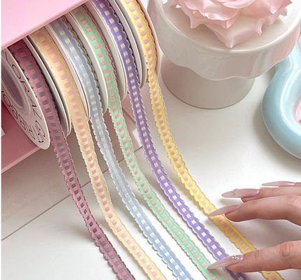কেনা ল্যাসে জাম্পিং গ্রিড রিবন ফুল বান্ডেল বোল টাই কেক বেকিং রিবন ফুলের শিল্প হস্তনির্মিত DIY উপাদান অনলাইনে উৎপাদন