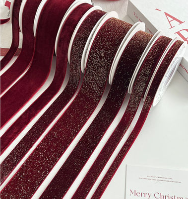 কেনা হস্তনির্মিত ফুলের শিল্পের জন্য মানুষের তৈরি লাল বেসমেট রিবন বছর উপহার প্যাকেজিং এবং DIY প্রকল্প কাপড়ের টেপ উপাদান অনলাইনে উৎপাদন