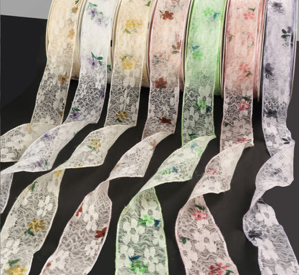 কেনা সবুজ ২.৫ সেমি/১০মি ফিতা লেইস ফুলের উপাদান, যা ৭ই আগস্টের ভালোবাসা দিবসের সৌন্দর্য্যের জন্য, গজ ফুলের তোড়া অনলাইনে উৎপাদন