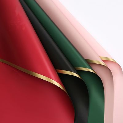 কেনা গোল্ডেন বর্ডার ফ্লাওয়ার প্যাকিং পেপার 58cm*58cm জল প্রতিরোধী মোড়ানো কাগজ অনলাইনে উৎপাদন