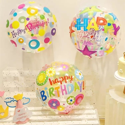 ভালো দাম পাইকারি 18 ইঞ্চি স্বচ্ছ কার্টুন জন্মদিনের বেলুন রাউন্ড পার্টি বেলুন DIY ডেকোরেশন ফয়েল বেলুন অনলাইন