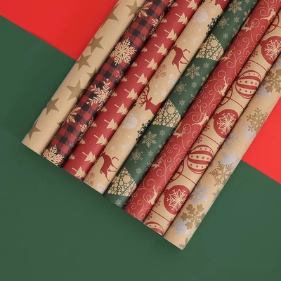 ভালো দাম ক্রিসমাস র‍্যাপ পেপার 50*70cm 80g ক্রাফট পেপার গিফট পেপার মোড়ানো অনলাইন
