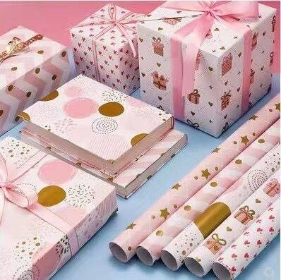 ভালো দাম 80gsm সাদা উপহার মোড়ানো কাগজ রোল ডিজিটাল মুদ্রিত 50cm*70cm অনলাইন