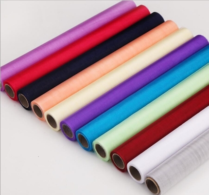 ভালো দাম বিবাহের পোশাকের জন্য 28E ঘনত্বের বোনা Organza Tulle রোলস অনলাইন