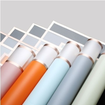 ভালো দাম Lizhiran Rose Gold Edge Space Jelly Film Wrapping Paper Simple Border Waterproof Translucent Matte Bouquet Paper পাইকারি অনলাইন