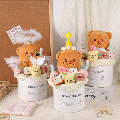 ভালো দাম হলুদ ক্রিম হাত holding পুতুল bouquet স্নাতক bear potted ছুটির দিন উপহার বান্ধবী জন্মদিন চীনা ভ্যালেন্টাইন্স ডে হাত holding ফুল উপহার অনলাইন