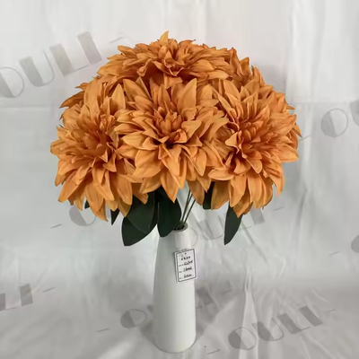ভালো দাম পাইকারি কৃত্রিম বিবাহের সজ্জা সিল্ক 7 মাথা Dahlia Bouquets ফুল অনলাইন