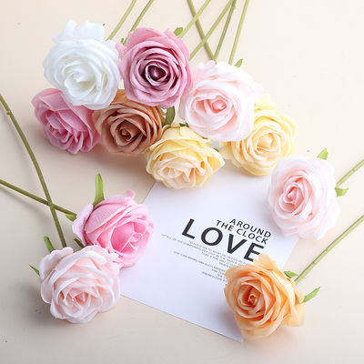 ভালো দাম ক্রস-বর্ডার সিমুলেশন কৃত্রিম সিমুলেশন গোলাপ একক শাখা গোলাপ ফুল কৃত্রিম ফুল সিল্ক ফুল বাড়ির সজ্জা ফুল অনলাইন