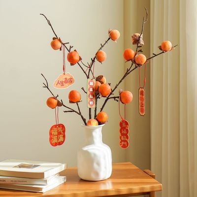 ভালো দাম কাস্টমাইজড সাইজ সিমুলেশন 8 ছোট পারসিমোন আসল এবং জাল পারসিমোনের অনুকরণ ঘর সাজসজ্জার জন্য বিভিন্ন ফুল বিবাহ অনলাইন