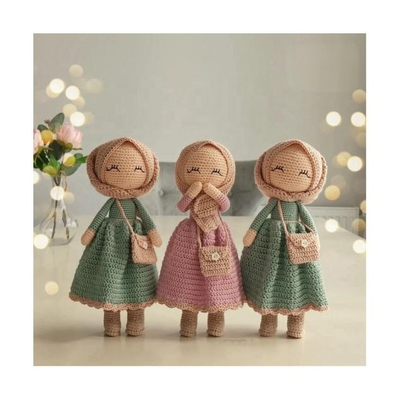 ভালো দাম Muslim Hijab Crochet Doll, 11-30cm 100% Cotton Amigurumi for Ramadan/Eid Gifts অনলাইন