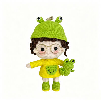 ভালো দাম Customize Crochet Handmade Mini Doll Beautiful Baby Gift Stuffed Toy Crochet Baby Doll Keychain for Girls and Boys অনলাইন