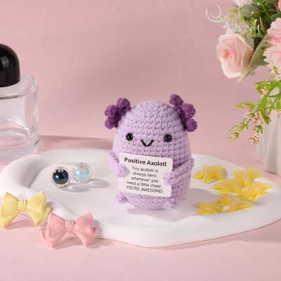 ভালো দাম মানসিক সমর্থন বেগুনি ইতিবাচক Axolotl Crochet মিনি স্টাফড পশু খেলনা চতুর অনুপ্রেরণার জন্য বোনা পুতুল উপহার অনলাইন