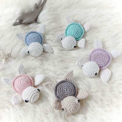 ভালো দাম কাস্টম হস্তনির্মিত crocheted Turtle Baby Toys Cute Amigurumi Doll Stuffed Animal Toy for Baby Kids Hand Knitted Turtle Gifts শিশুদের জন্য স্টাফড পশু খেলনা অনলাইন