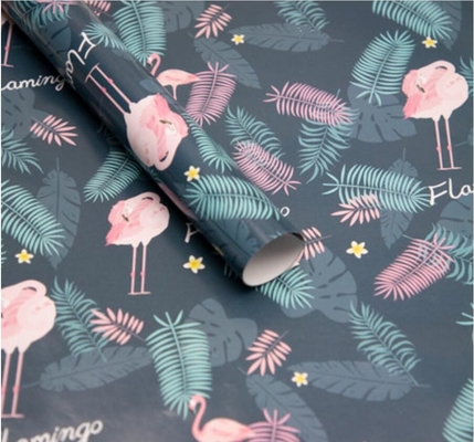 ভালো দাম 80gsm গিফট র‍্যাপ পেপার রোল সামার ফ্ল্যামিঙ্গোস টার্টল লিফ প্রিন্ট র‍্যাপিং পেপার অনলাইন